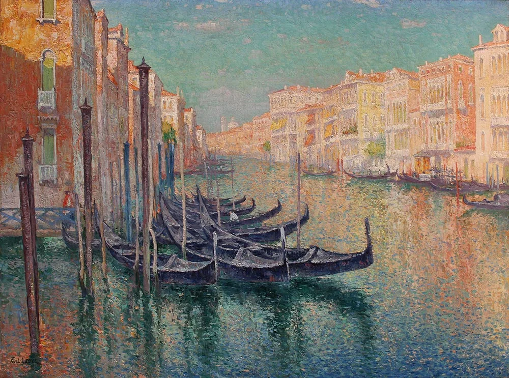 Détail d’un tableau en cours de restauration à Nice sur chevalet dans l’atelier.